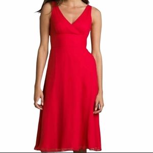 Jcrew Sophia silk dress red coral sleeveless